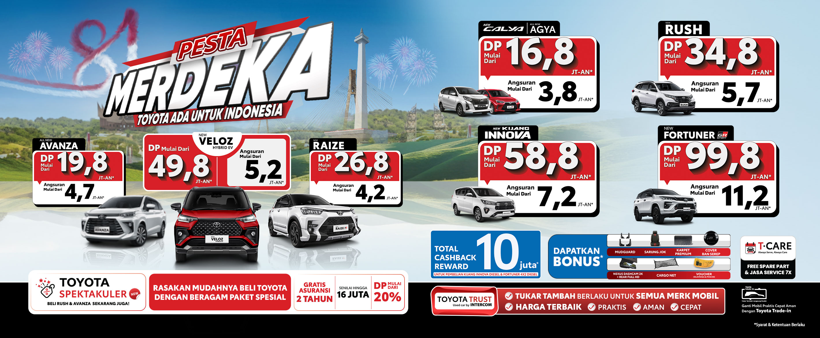Promo Pesta Merdeka – Toyota Ada Untuk Indonesia